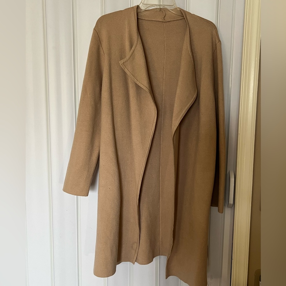 Tan beige Long Cardigan Women’s Sweater. Good condition. Size L